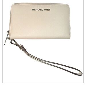 Michael Kors Beige Wristlet with Strap
